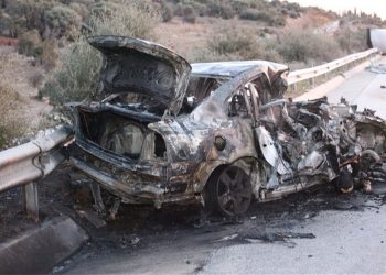 Καβάλα: Θανατηφόρο τροχαίο στην Εγνατία οδό  – 3 άνθρωποι κάηκαν ζωντανοί, 3 τραυματίες