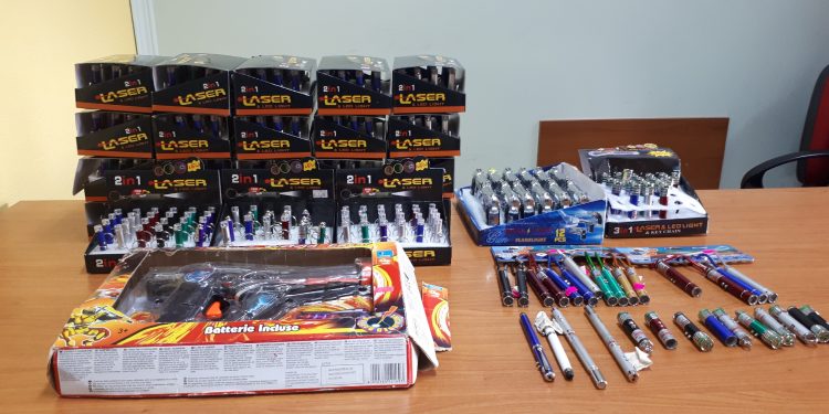 686 προϊόντα με δείκτες Laser κατασχέθηκαν από το Τμήμα Εμπορίου της Δ/νσης Ανάπτυξης Π.Ε. Ξάνθης