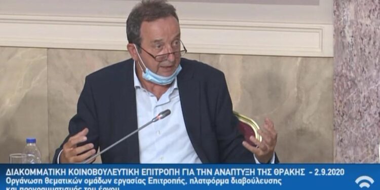 Ο Βουλευτής Ροδόπης ΣΥΡΙΖΑ Δημήτρης Χαρίτου στη χθεσινή  συνεδρίαση της Διακομματικής Επιτροπής για την ανάπτυξη της Θράκης