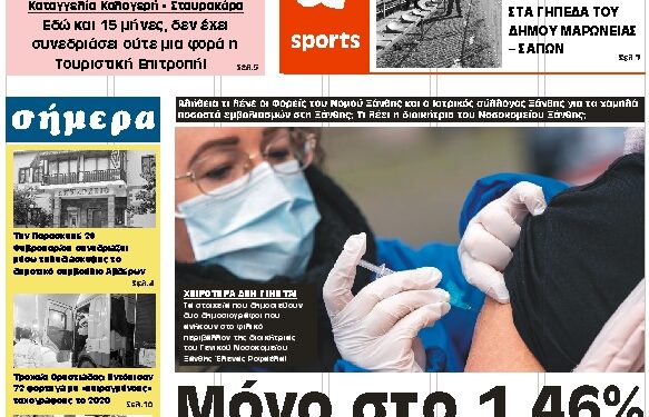 ΠΡΩΤΟΣΕΛΙΔΟ ΤΕΤΑΡΤΗ 24 ΦΕΒΡΟΥΑΡΙΟΥ 2021