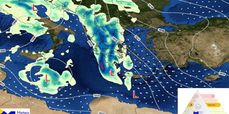 Ποιες περιοχές επηρεάζει η νέα κακοκαιρία που «χτυπά» τη χώρα από σήμερα έως και το Σάββατο 2/3.