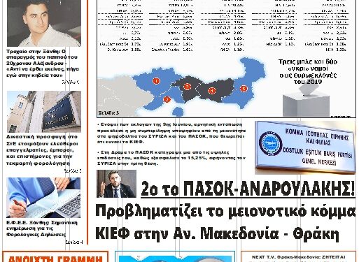 ΠΡΩΤΟΣΕΛΙΔΟ ΤΡΙΤΗ 4 ΙΟΥΝΙΟΥ 2024