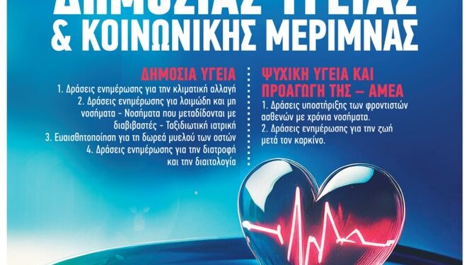 Η Εβδομάδα Δημόσιας Υγείας & Κοινωνικής Μέριμνας στην Περιφέρεια ΑΜΘ από 11 έως 17 Νοεμβρίου 2024