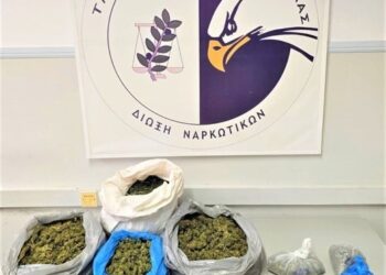 Συνελήφθη ένας ημεδαπός στην Καβάλα με πάνω από 3,5 κιλά ακατέργαστης κάνναβης, 1.340 γραμμάρια φύλλα κάνναβης, 1 πιστόλι κρότου και 165 φυσίγγια