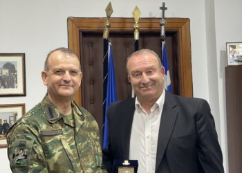 Τον νέο Διοικητή του Δ’ Σώματος Στρατού υποδέχθηκε ο Δήμαρχος Τοπείρου Θωμάς Μίχογλου